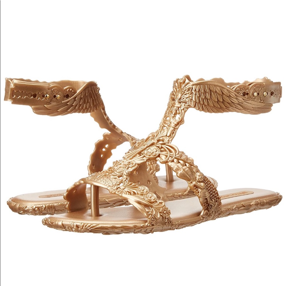 Melissa + Campana Gold Gladiator Sandals